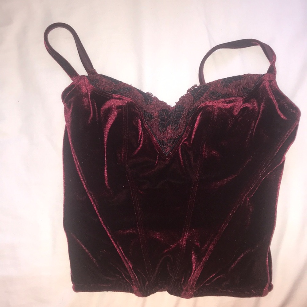 Maroon corset crop top